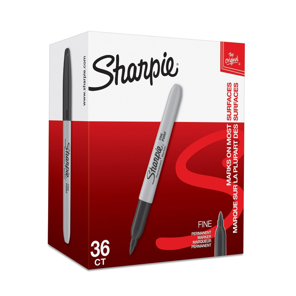 Sharpie FINE PERMANENT MARKER BLK PK 36