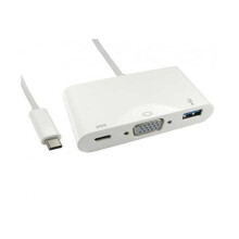FDL 0.15M USB TYPE C TO VGA ADAPTOR CABLE + POWER & DATA (M-F)