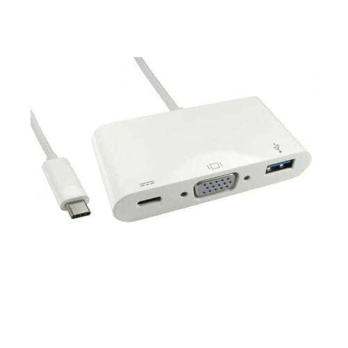 FDL 0.15M USB TYPE C TO VGA ADAPTOR CABLE + POWER & DATA (M-F)