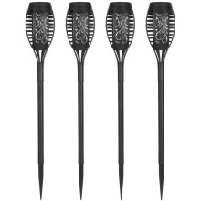 4pk Flickering Flame-Style Garden Solar Lights | LED Outdoor Lights