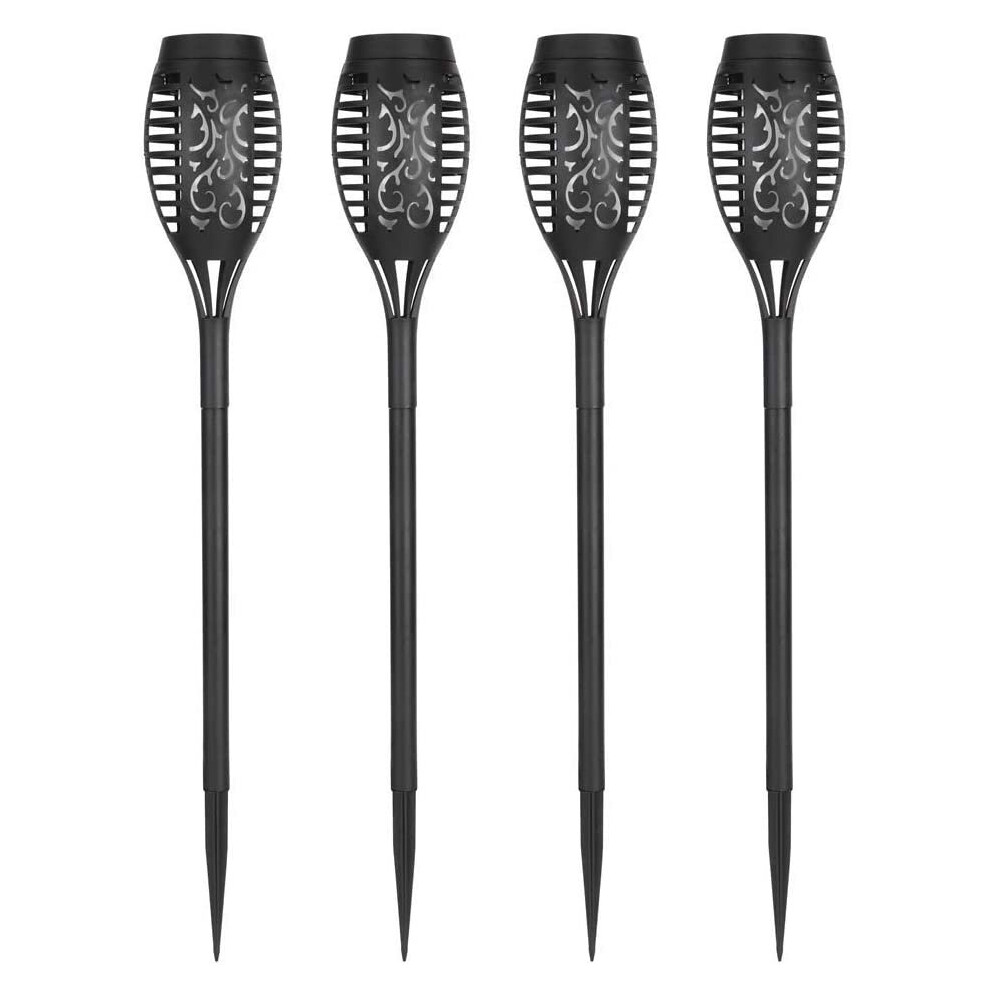 4pk Flickering Flame-Style Garden Solar Lights | LED Outdoor Lights