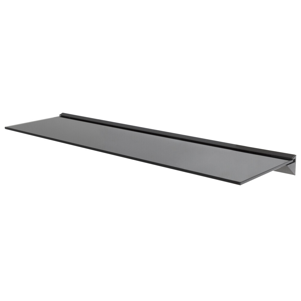 King Single Black Tempered Safety Glass Floating Shelf x 1, 100cm Width, Max. 20kg per shelf. Home Acc's, Display, Decor in Living Rooms, study etc