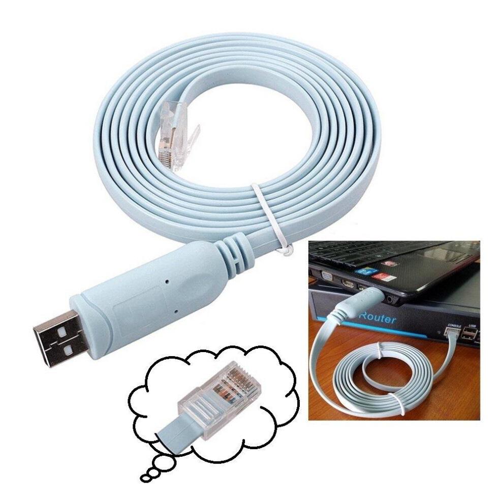 Usb To Console Cable,Cisco Usb Console Cable,Usb To Rj45 Console,Cisco Console Cable Usb Rollover For Windows/Vista/Mac/Linux (1.8M/6 Ft,) Blue 653445516133