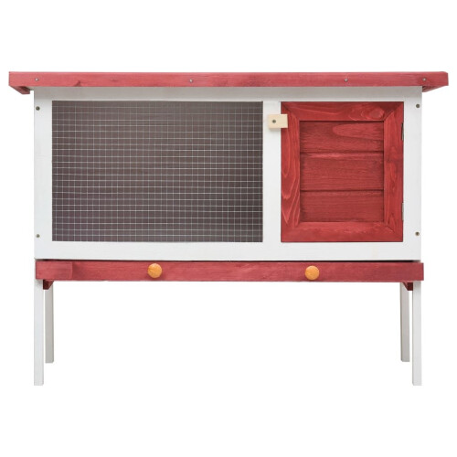 VidaXL vidaXL Kaninchenstall 1 Ebene Rot Holz 2