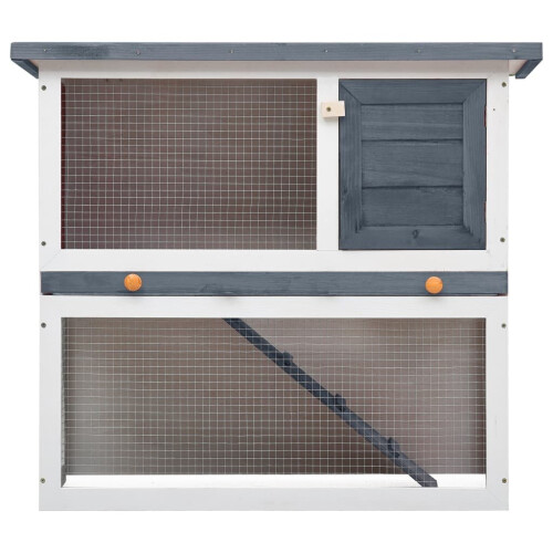 VidaXL vidaXL Kaninchenstall 1 Tür Grau Holz 2