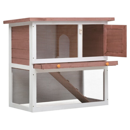 VidaXL vidaXL Kaninchenstall 1 Tür Braun Holz 1