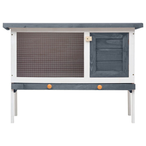 VidaXL vidaXL Kaninchenstall 1 Ebene Grau Holz 2