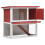 VidaXL vidaXL Kaninchenstall 1 Tür Rot Holz 2