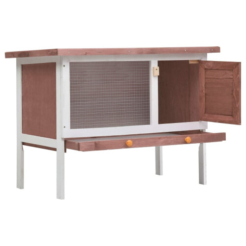 VidaXL vidaXL Kaninchenstall 1 Ebene Braun Holz 1