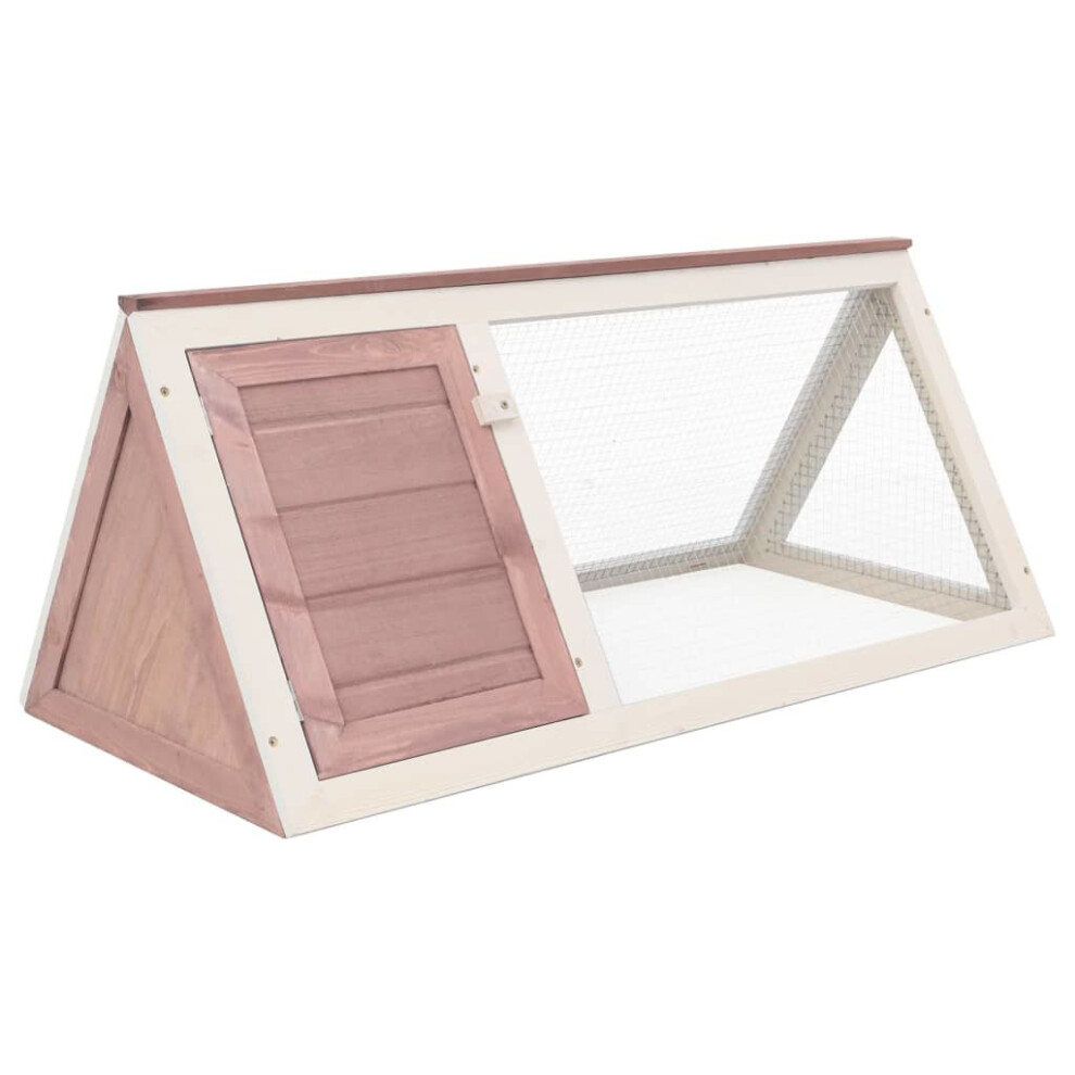 Vidaxl Animal Rabbit Cage Brown Wood Bunny Run Hutch Pet Habitat Shelter House