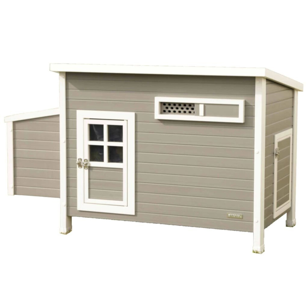 Kerbl ECO Chicken Pen Plastic Grey and White Cage Habitat Aviary House Coop
