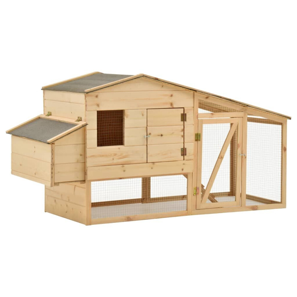 vidaXL Solid Pine Wood Chicken Cage Hen House Small Animal Coop Pet Supply