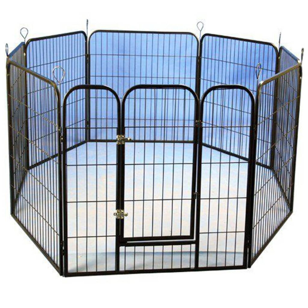 @Pet Modular Puppy Pen Black 79x81cm Indoor Outdoor Pets Run Pet Enclosures