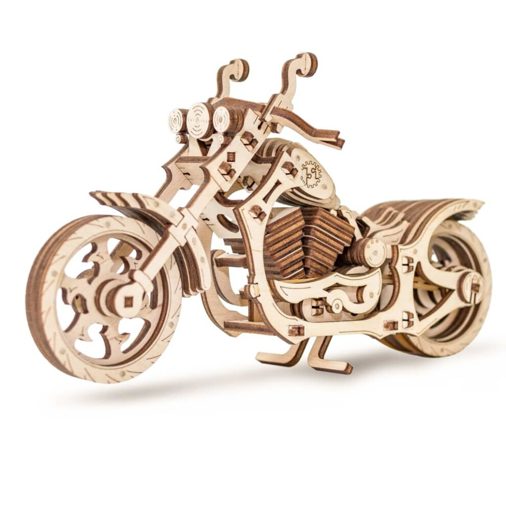 Vidaxl Eco-Wood-Art 152X Wooden Scale Model Kit Moto Cruiser Hobbies Art Model Making