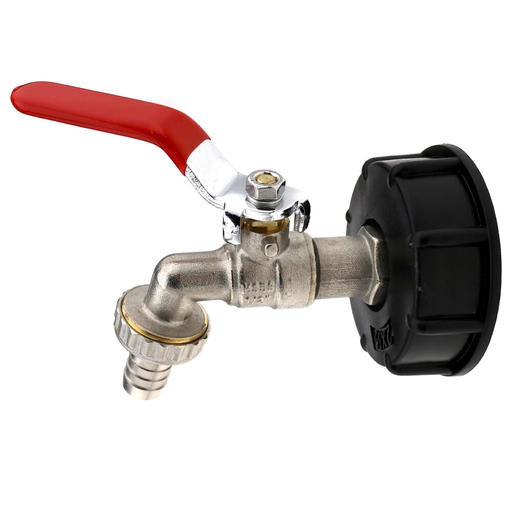 Ibc Adapter S60x6 Tank Cap With Brass Tap & 1/2" Snap On Connector Tote Tank 4894670182991