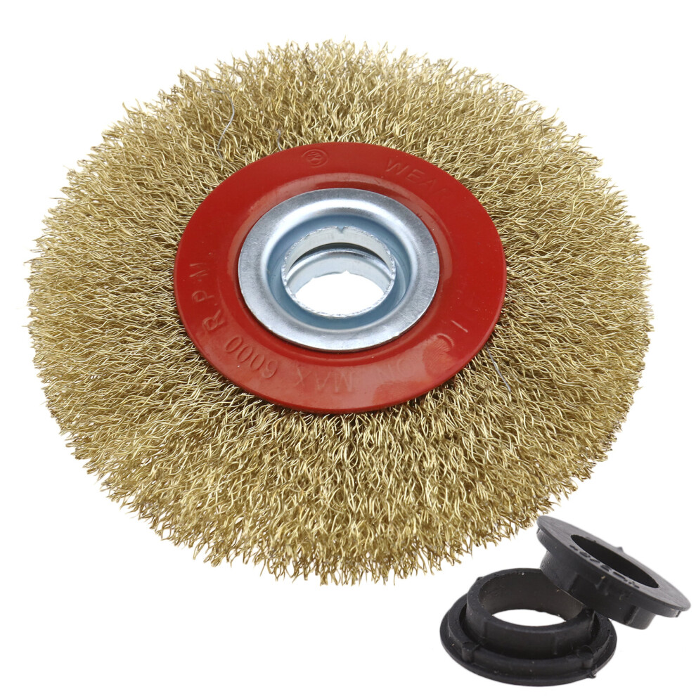 Wire Brush Wheel 5'' For Bench Grinder Polish*Reducers Adaptor Rings Tool 4894670182281