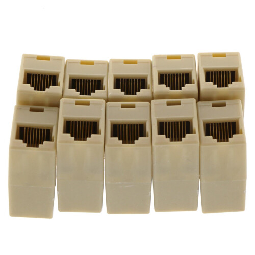 10 RJ45 Ethernet Network LAN Cat5e Cat6 Cable Joiner Adapter Coupler Extender 1