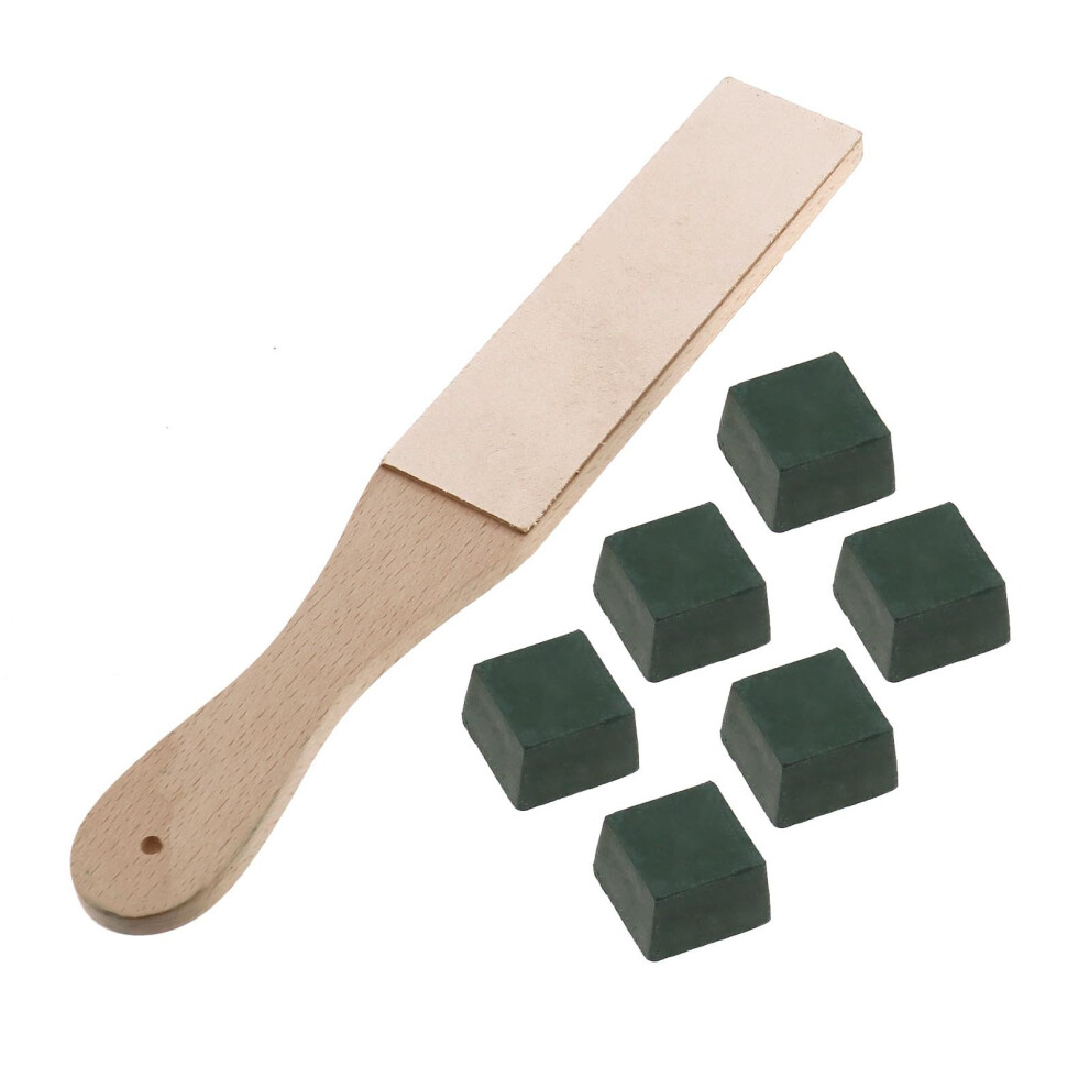 Leather Sharpening Wood Handle Strop Tool With Compound For Â Chisels Tools 4894670188771