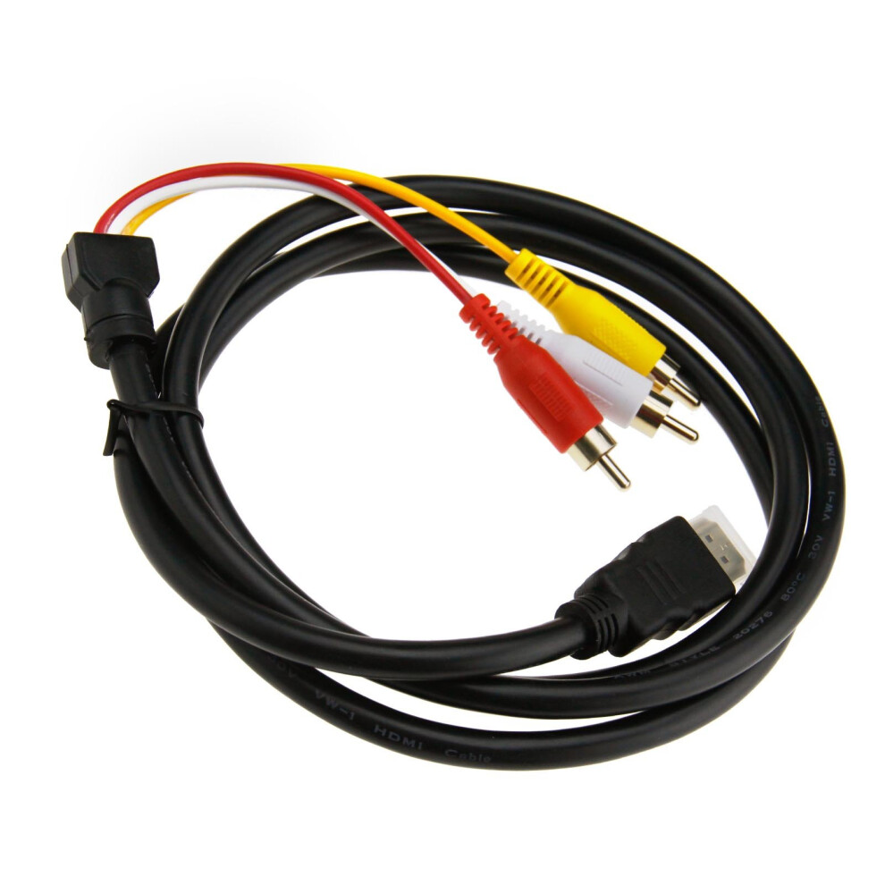 Hdmi Male To 3 Rca Video/Audio Converter Component Av Adapter Cable For Hdtv Gold 4894670189723