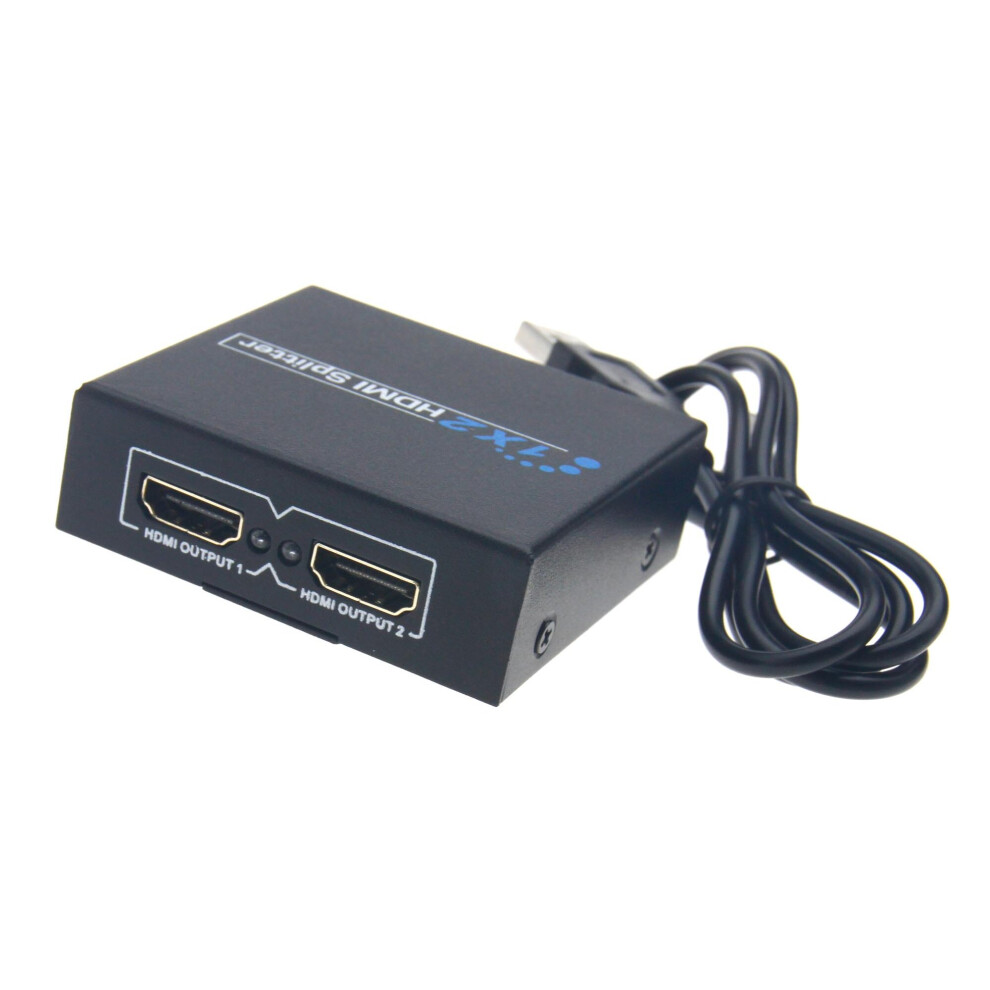 New 1 Input 2 Output Hdmi Splitter Two Port 1080P Switch Hub Box With Cable 4894670189693