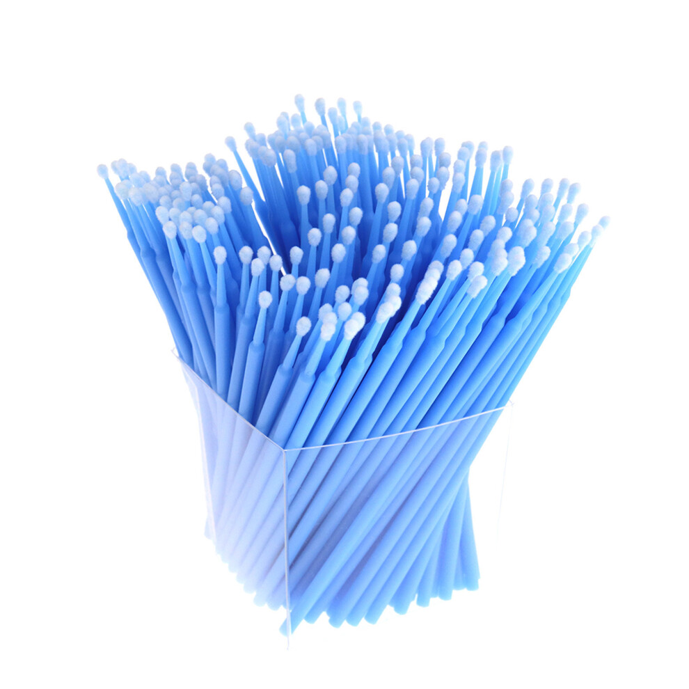 2X 100 PCS Applicators Eyelash Swab MicroBrush Disposable Makeup Tool BLUE