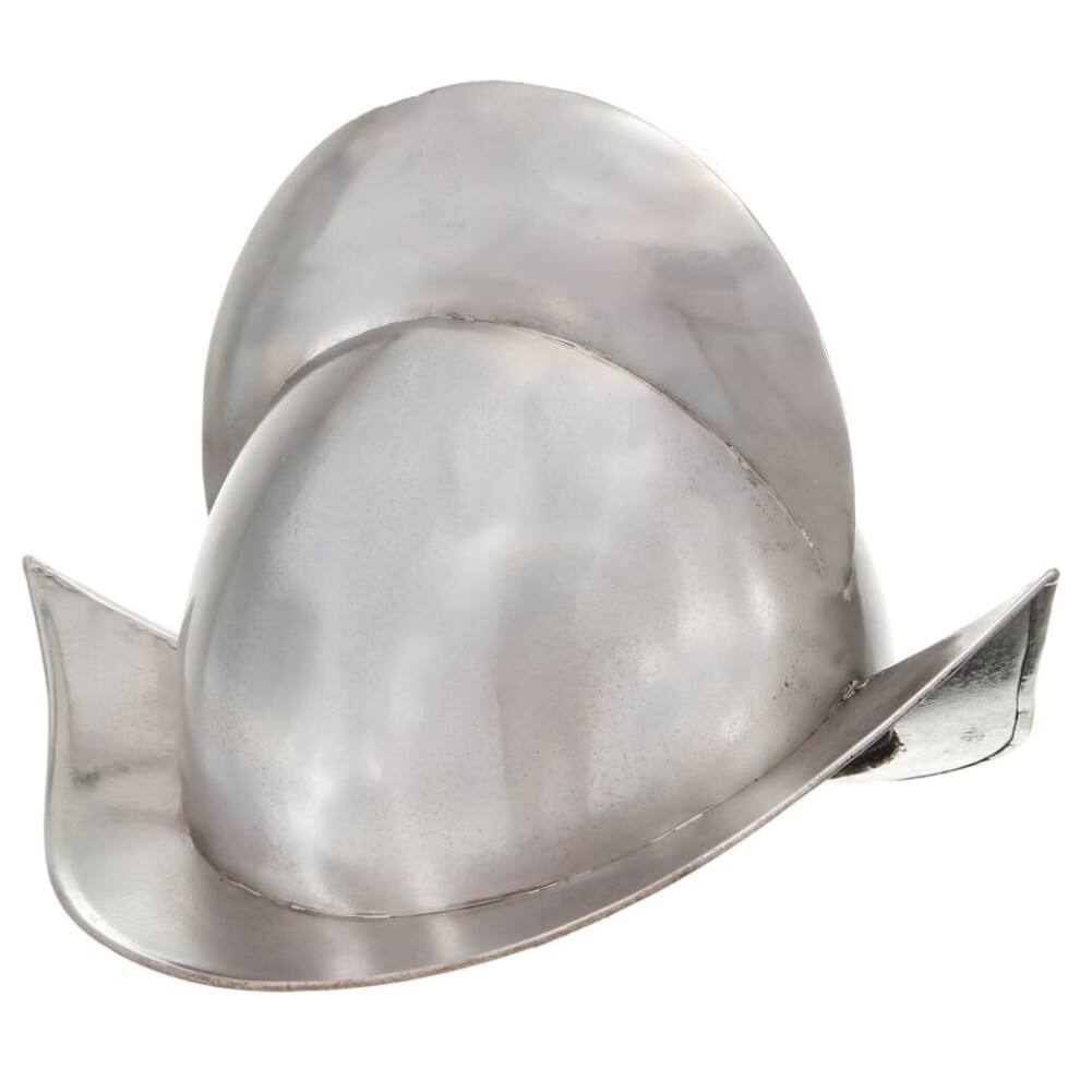Vidaxl Medieval Knight Helmet Larp Replica Silver Steel Armour Warrior Weapon Silver,Multicoloured