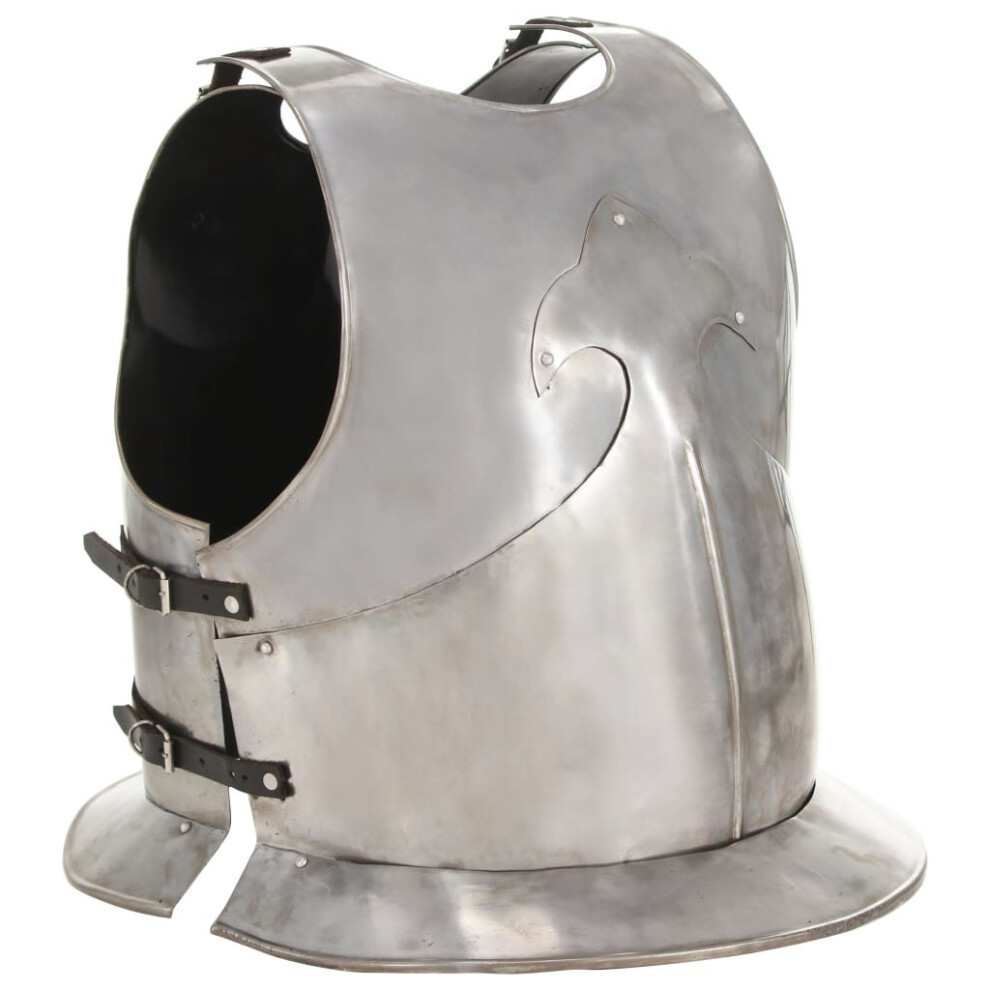 vidaXL Medieval Knight Body Armour Cuirass Replica LARP Silver Steel Replica