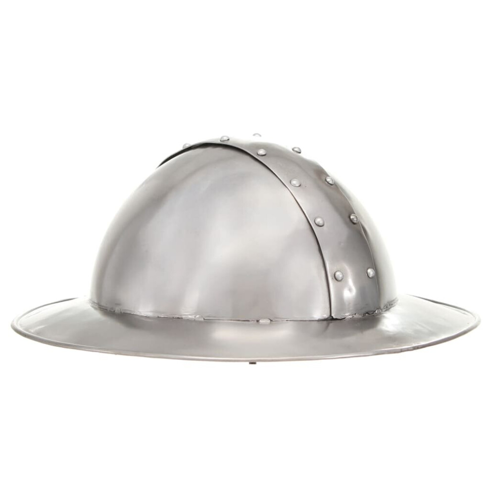 Vidaxl Medieval Knight Helmet Larp Replica Silver Steel Armour Warrior Weapon Silver,Multicoloured