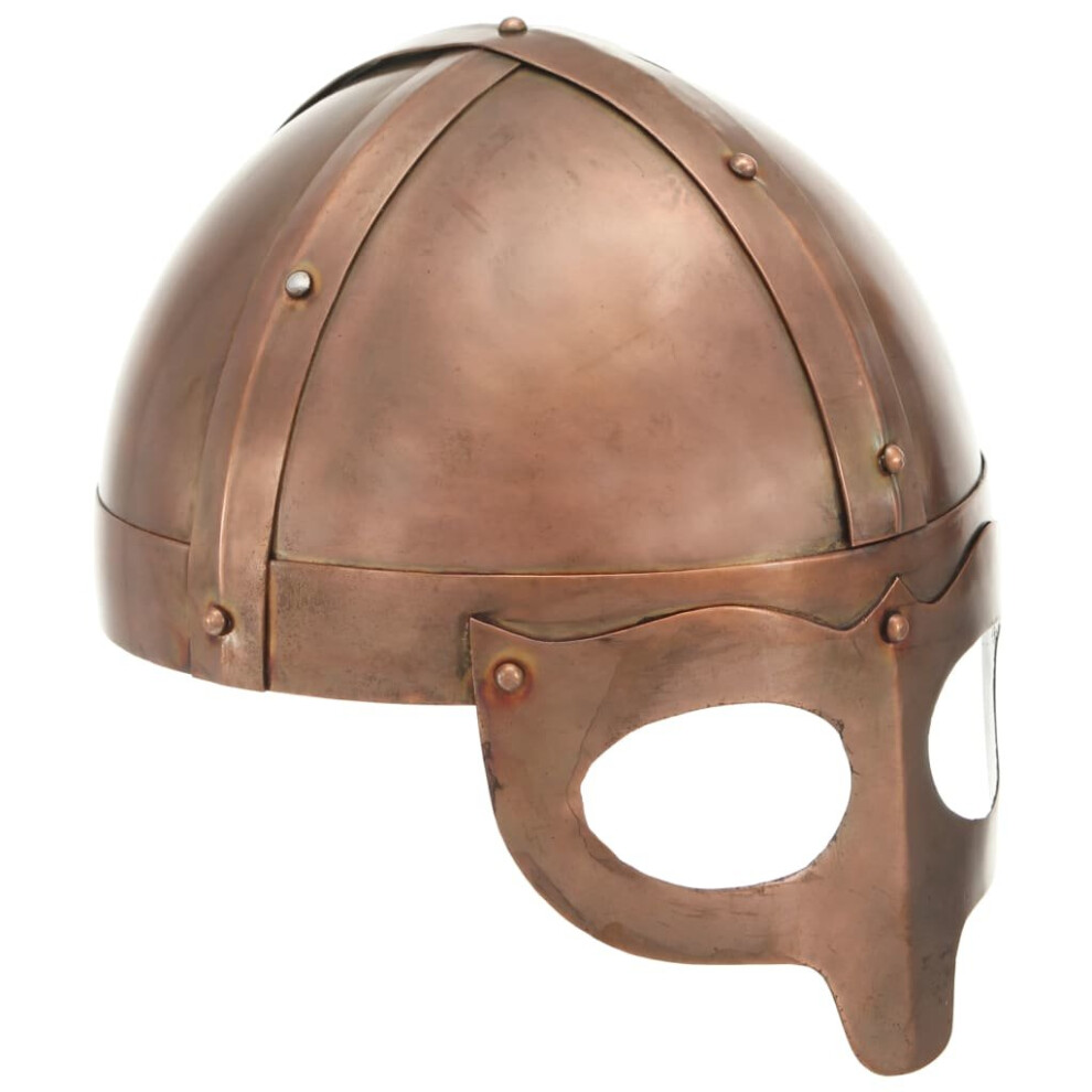 Vidaxl Viking Helmet Antique Replica Larp Copper Steel Armour Warrior Weapon Multicoloured
