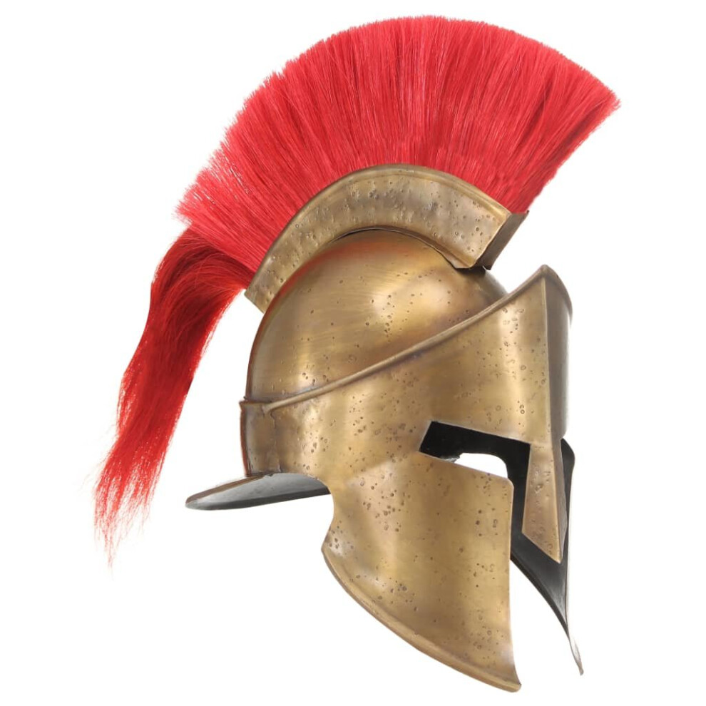 vidaXL Greek Medieval Knight Helmet LARP Replica Brass Steel Armour Weapon