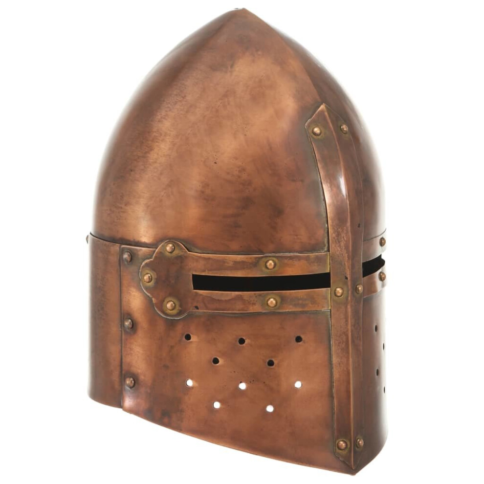 vidaXL Medieval Knight Helmet LARP Replica Copper Steel Armour Warrior Weapon