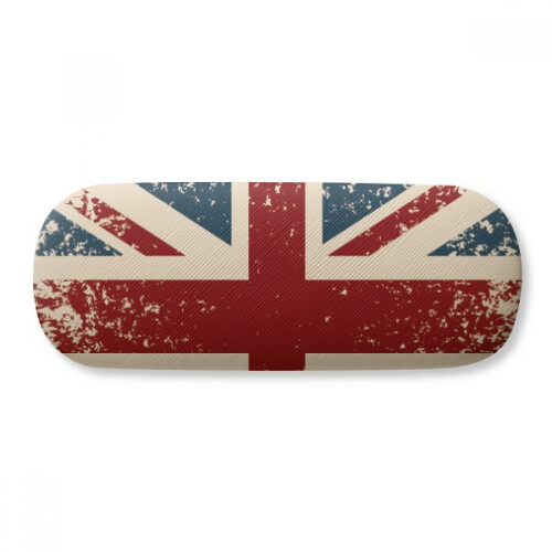 Union Jack Retro Suitcase Britain UK Flag Culture Glasses Case Eyeglasses Hard Shell Storage Spectacle Box
