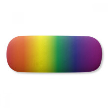 Gradient LGBT Rainbow Glasses Case - Hard Shell PU Leather Eyewear Box with Velvet Lining, 16x6 cm