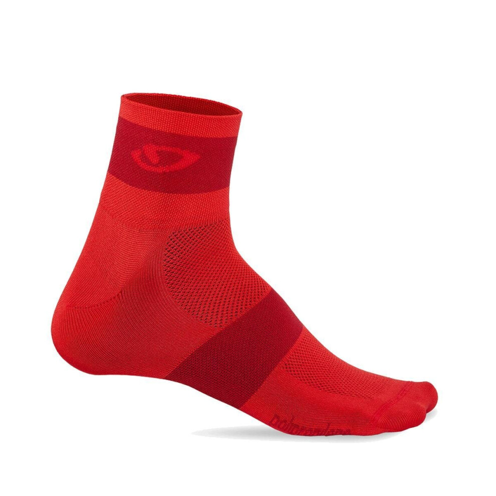 (S, Bright Red / Dark Red) Giro Comp Racer Cycling Socks 2019