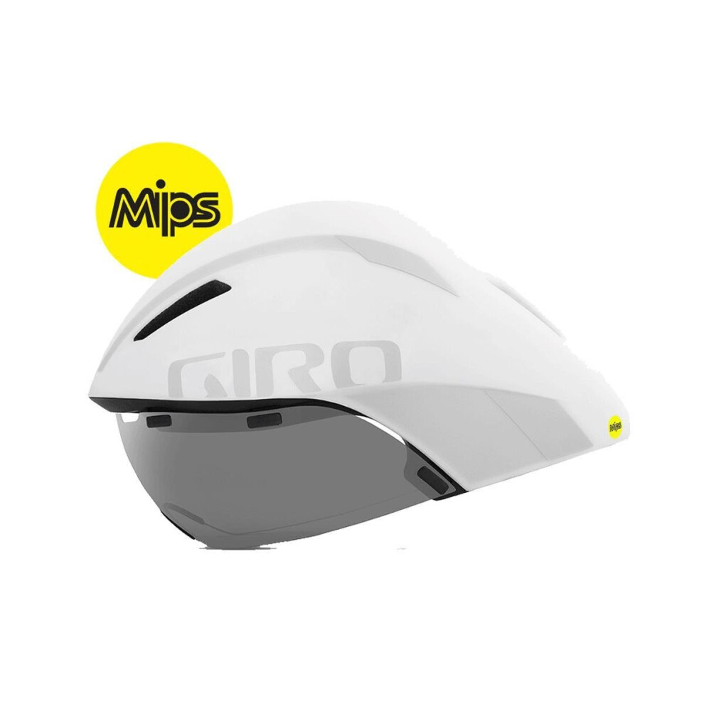 (L - 59-63 CM, Matt White) Giro Aerohead Ultimate MIPS Aero / Tri Helmet