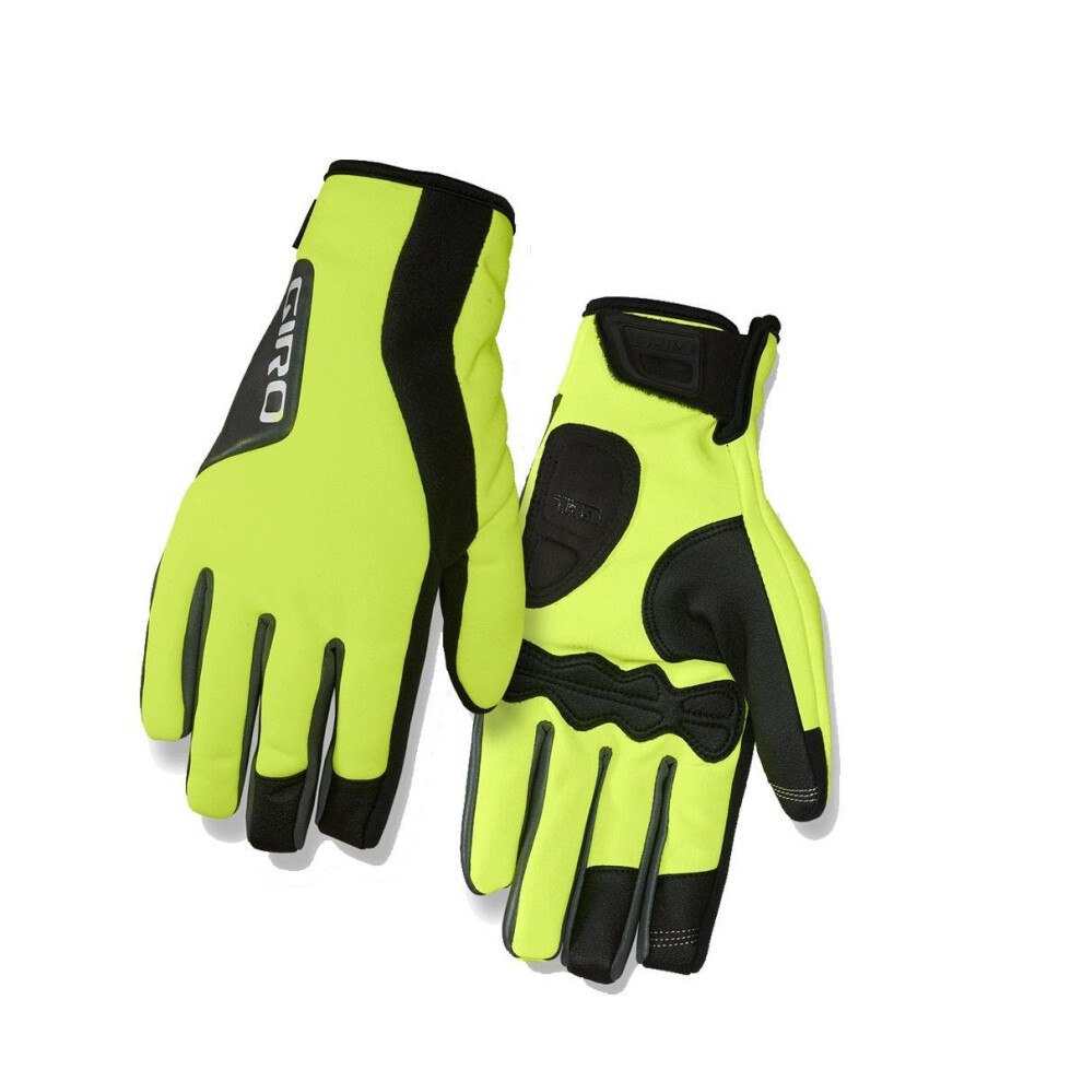 (M, Highlight Yellow / Black) Giro Ambient 2.0 Water Resistant Insulated Windbloc Cycling Gloves