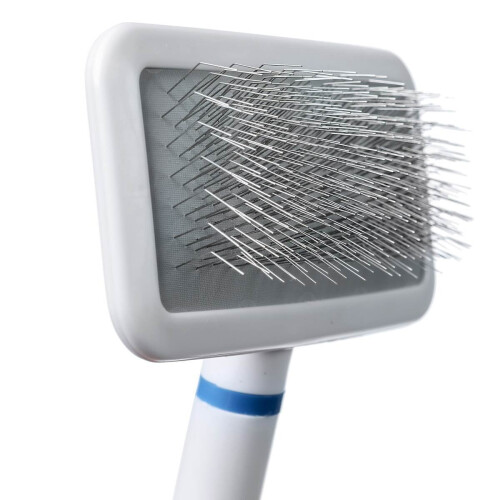 Doggyman White Slicker Gentle Pet Grooming Brush with Soft Pins, Small 2