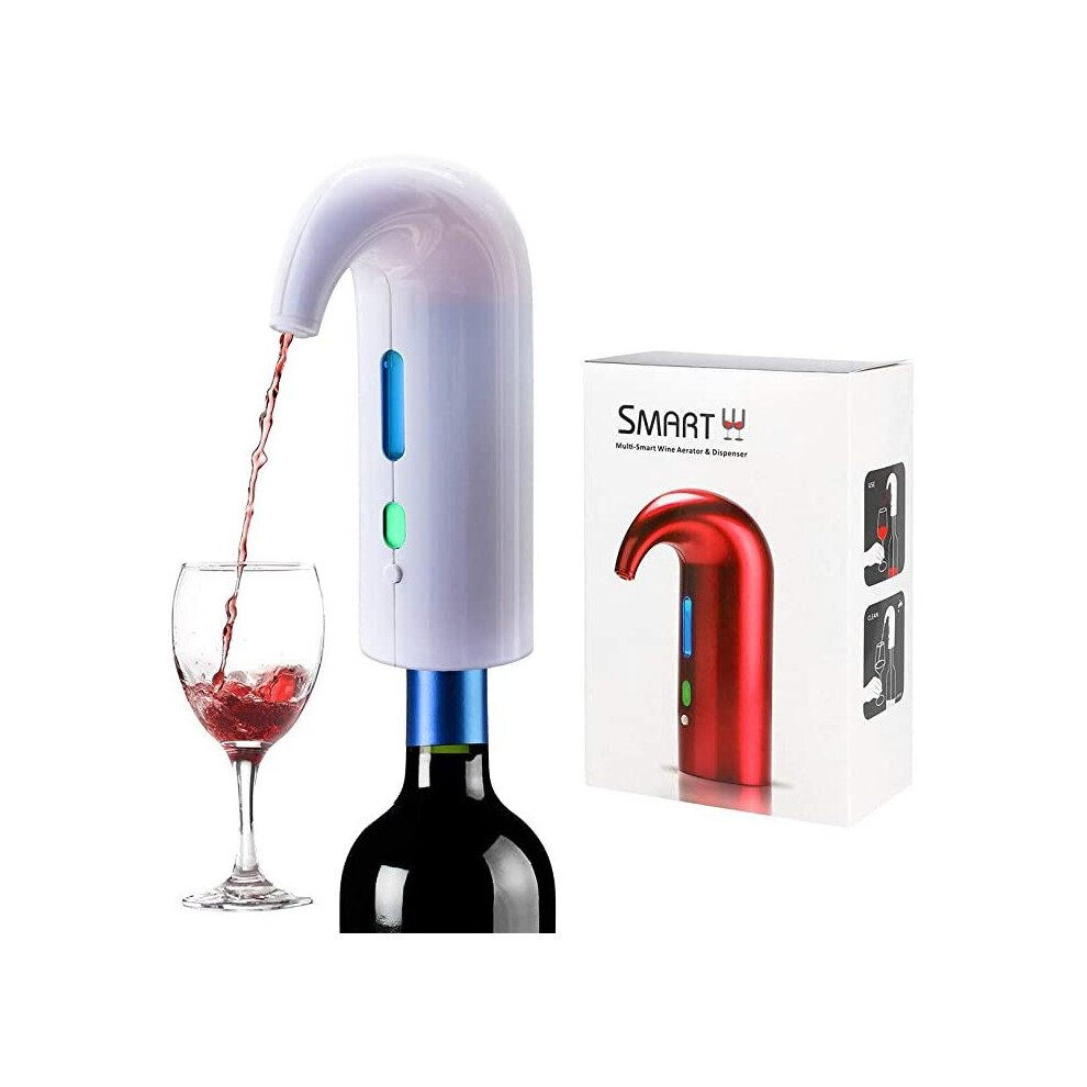 (Red) Electric Wine Aerator Smart Wine Decanter Wine Dispenser Pump Luxury Wine Pourer Portable and Automatic Wine Bottle Tap Machine Gift for Wedding