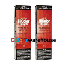 (Red – 2pcs) L'Oreal HiColor Red HiLights For Dark Hair Only