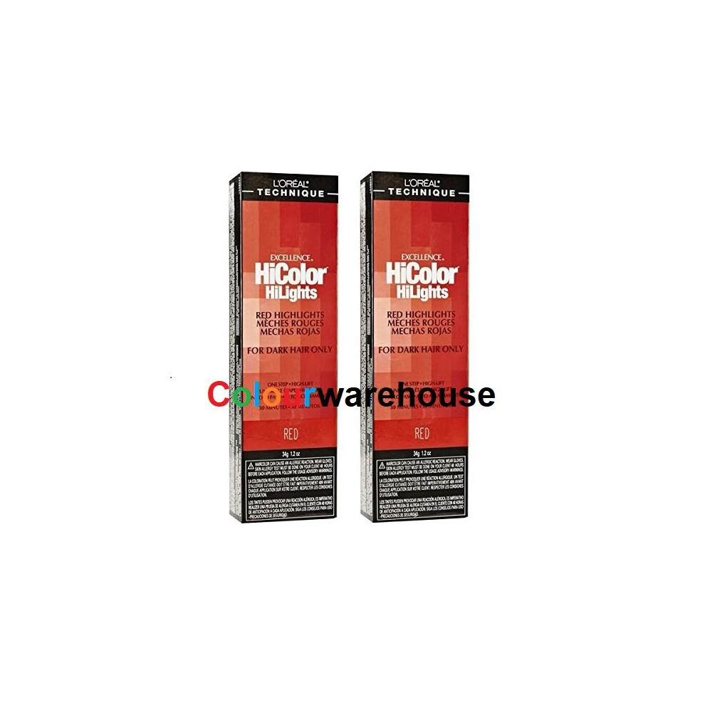 (Red â 2pcs) L'Oreal HiColor Red HiLights For Dark Hair Only