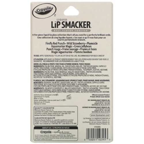 Lip Smacker, Crayola, Flüssiger Lipgloss, Sortimentspackung, 5 Stück, 0,45 fl oz (14,0 ml) 2