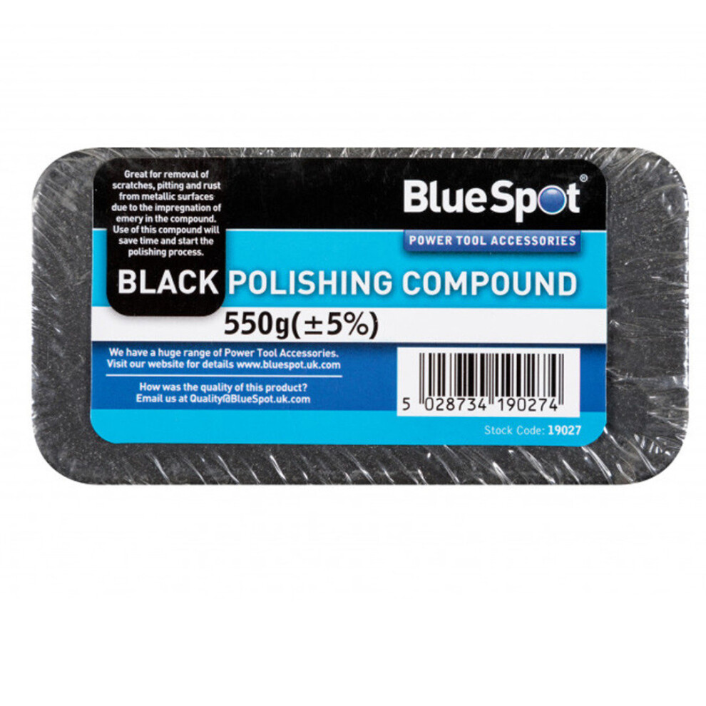 Bluespot Polishing Compound Blocks Buffing 500G Bs19027 Black