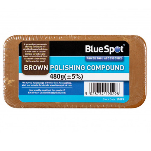 BlueSpot Polishing Compound Blocks Buffing 500g Brown Bluespot BS19029