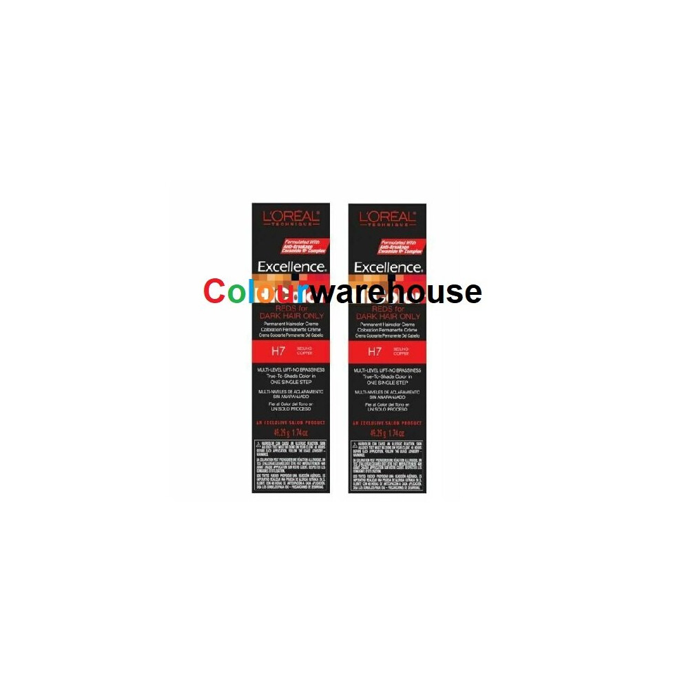 L’oréal Paris (H7 – 2Pcs) L'oreal Hicolor H7 Sizzling Copper, Reds For Dark Hair Only Multicoloured
