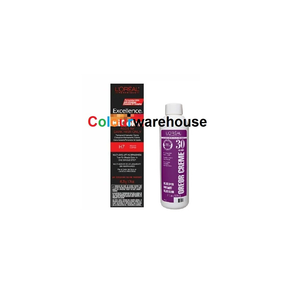 LâOrã©Al Paris Multicoloured (H7, Dev (Vol. 30) 8Oz) L'oreal Hicolor H7 Sizzling Copper, Reds For Dark Hair Only