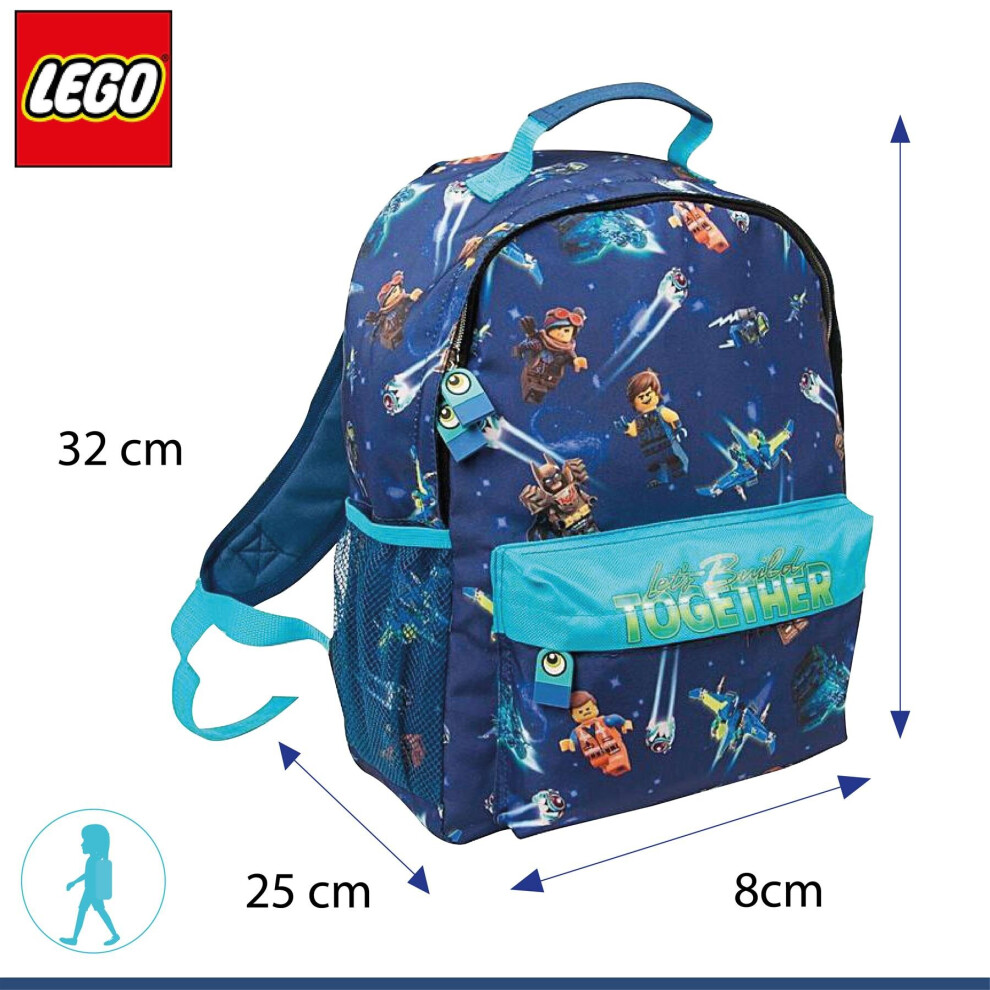 Lego Movie 2 Blue Let's Build Together Character Backpack