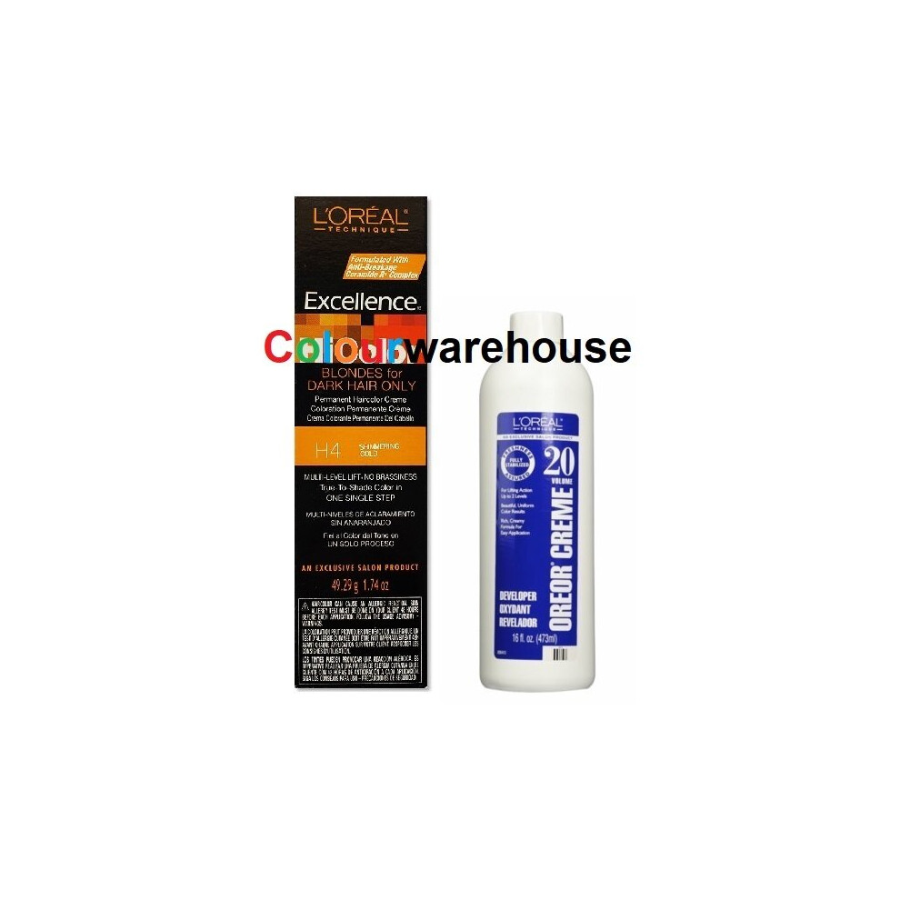 L’oréal Paris (H4, Dev (Vol. 20) 16Oz) L'oreal Hicolor H4 Shimmering Gold, Blondes For Dark Hair Only Gold,Multicoloured