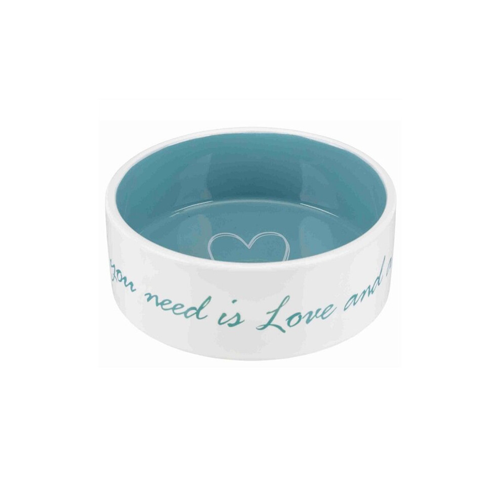 Trixie "All You Need is Love & a Pet Dog" Ceramic Bowl - 0.8 L / 16 cm