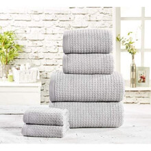 Rapport Six Piece Waffle Towel Bale Set 480gsm, Cotton, Storm, 6pcs