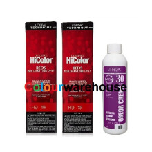 (H9 (2x), Dev (Vol. 30) 8oz) L'Oreal HiColor H9 Red Hot, Reds For Dark Hair Only